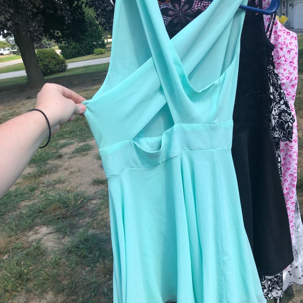 Mint cross back dress